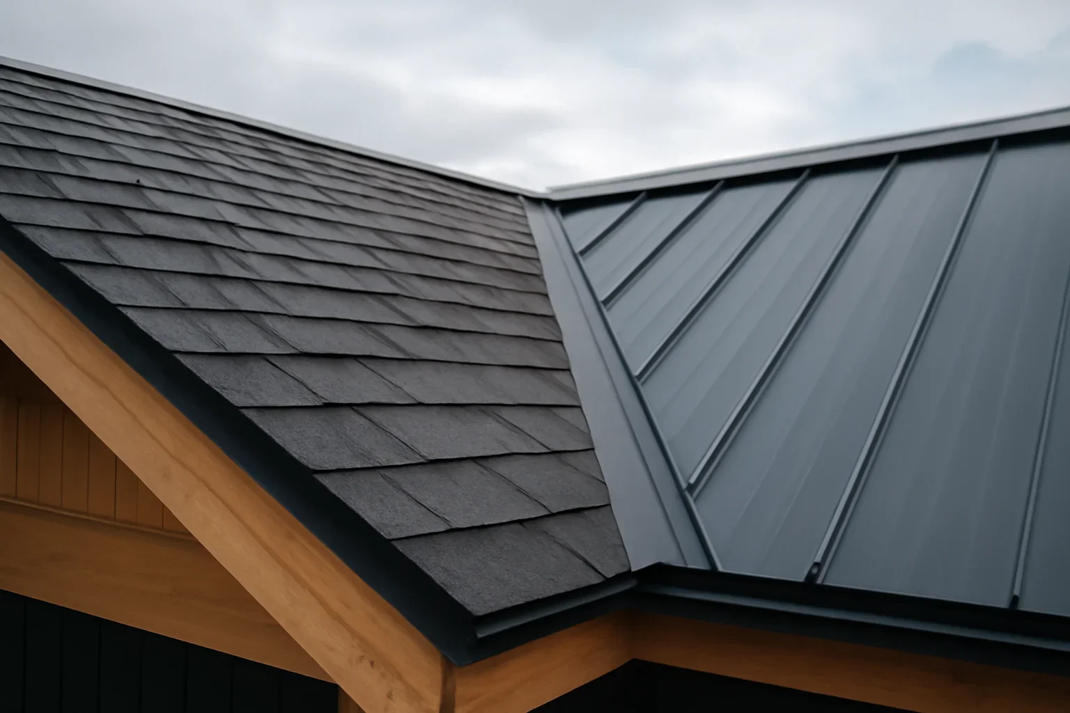Roof detail supporting asphalt shingles vs. metal roofing in british columbia