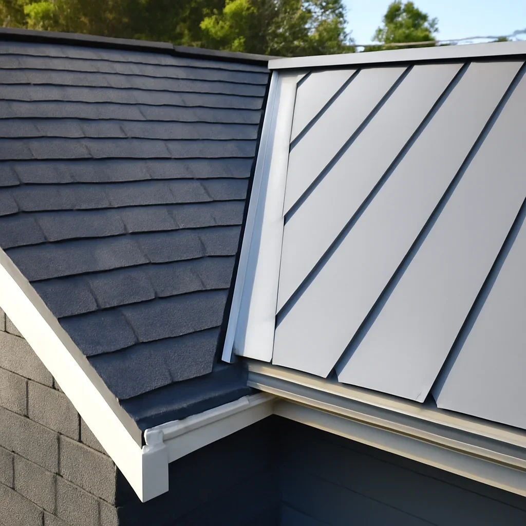 Completed roofing detail associated with asphalt shingles vs. metal roofing in british columbia