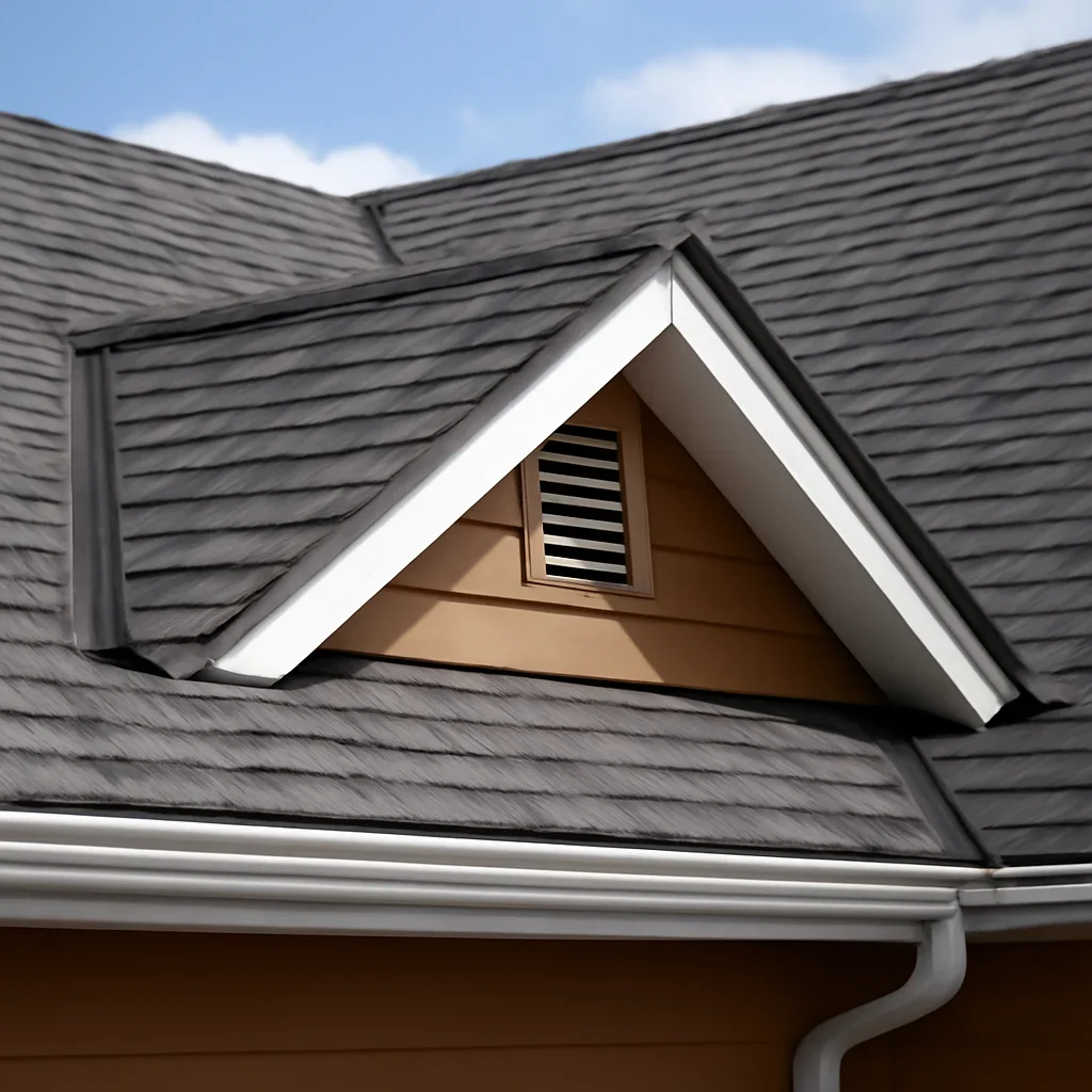 Completed roofing detail associated with attic and roof ventilation