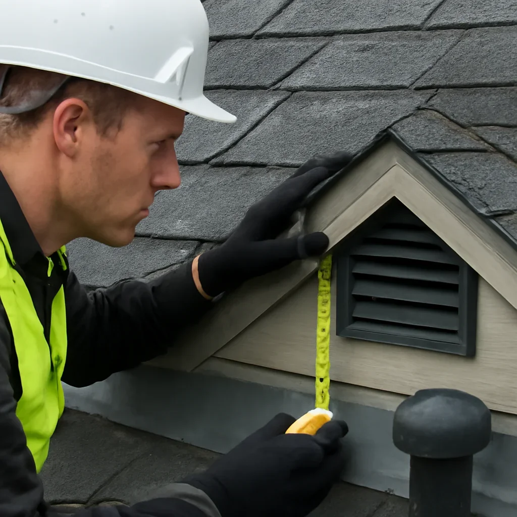 Close assessment of details connected to attic and roof ventilation