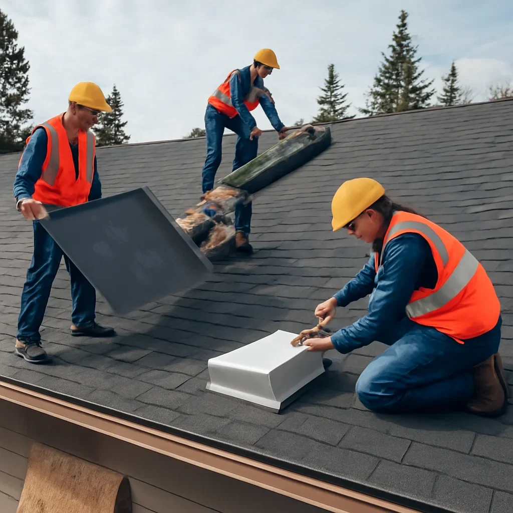Organized work process for attic and roof ventilation