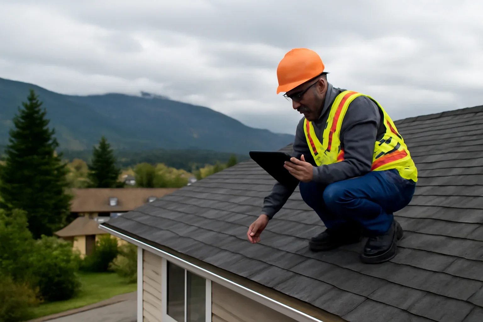 Roofing assessment at a Castlegar property