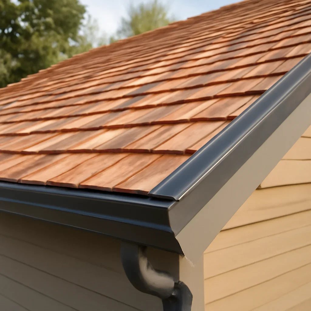 Completed roofing detail associated with cedar roof maintenance, repair and replacement options