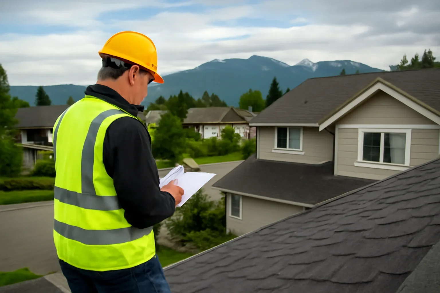 Roofing assessment at a Chilliwack property