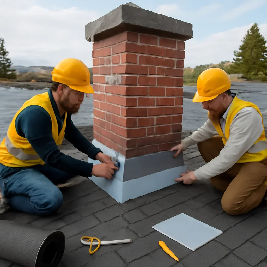 Organized work process for chimney flashing repair