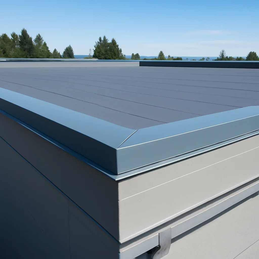 Completed roofing detail associated with commercial roofing projects