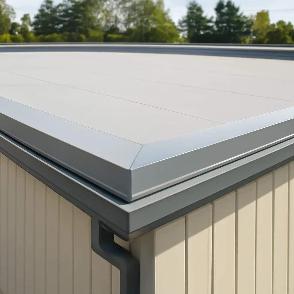 Completed roofing detail associated with roofing for commercial property owners