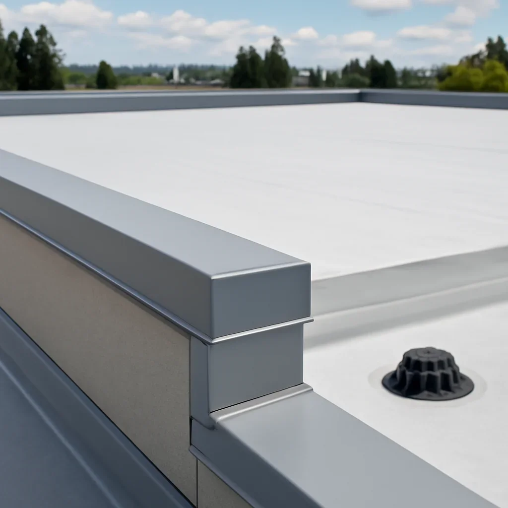 Completed roofing detail associated with commercial roof maintenance guide