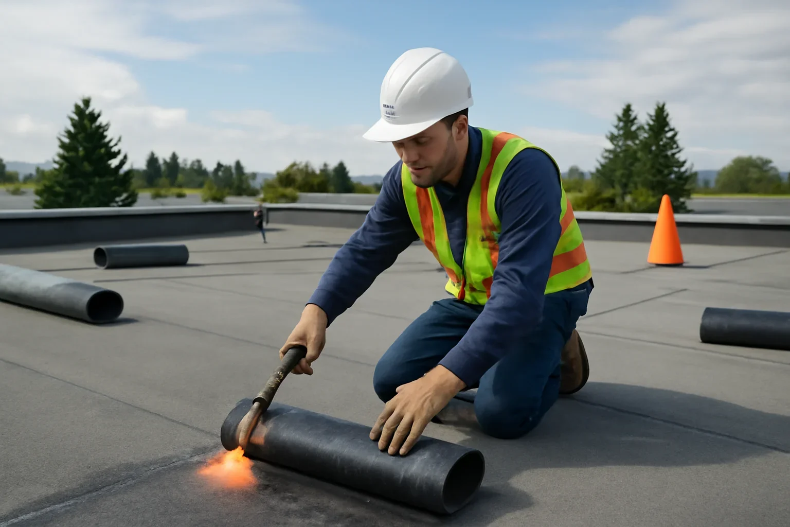 Professional roofing work related to commercial roofing
