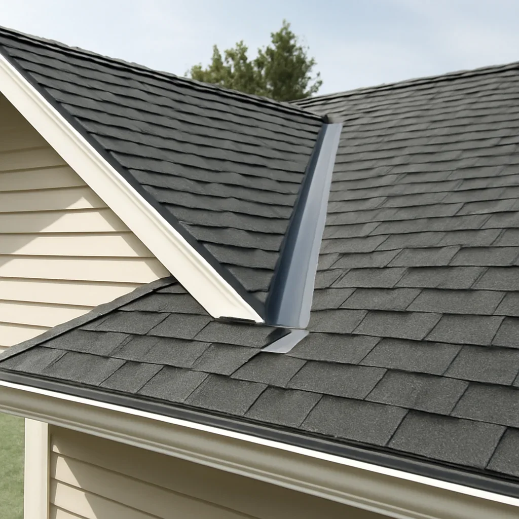 Completed roofing detail associated with emergency roof-leak guide