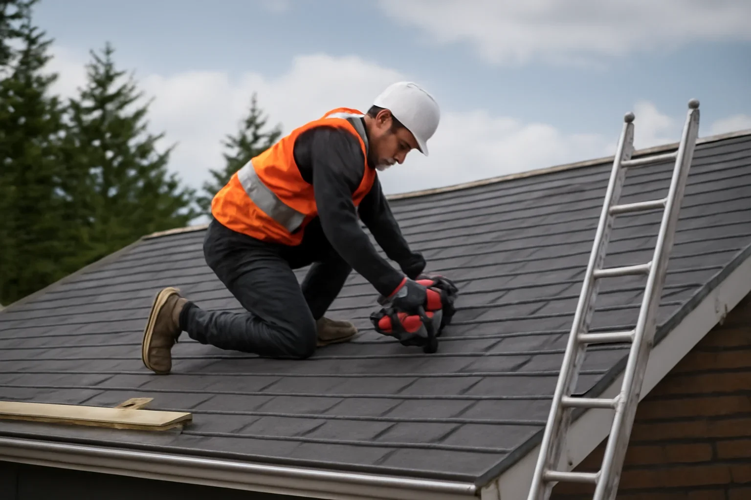 Professional roofing work related to exterior projects