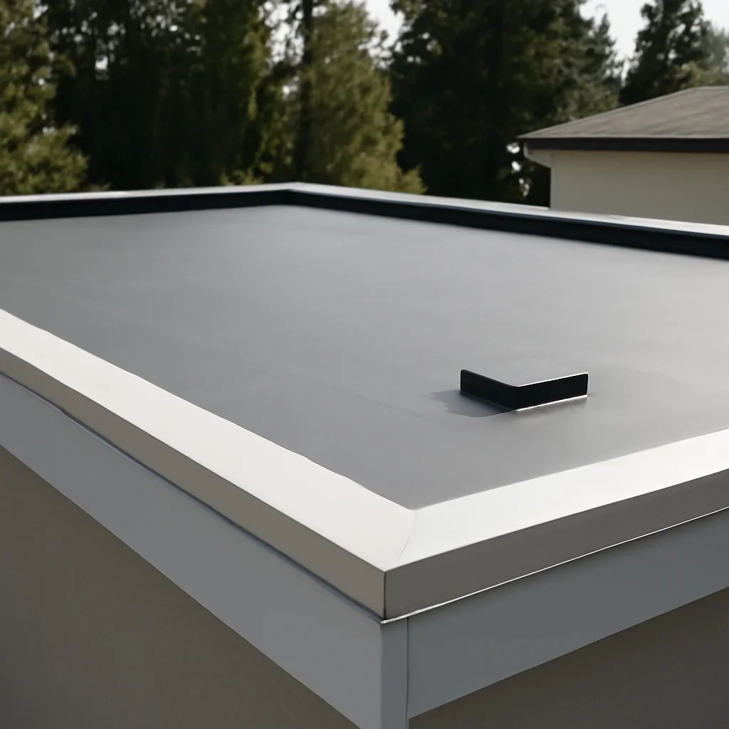 Completed roofing detail associated with flat roofing projects