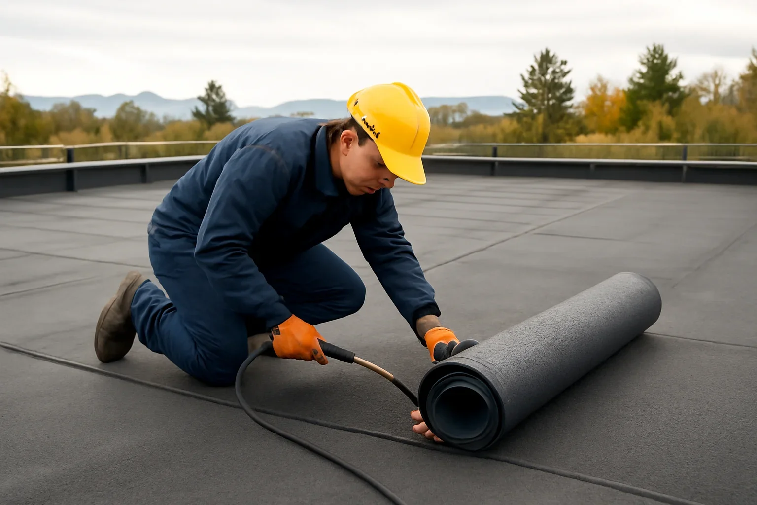 Professional roofing work related to flat roofing systems