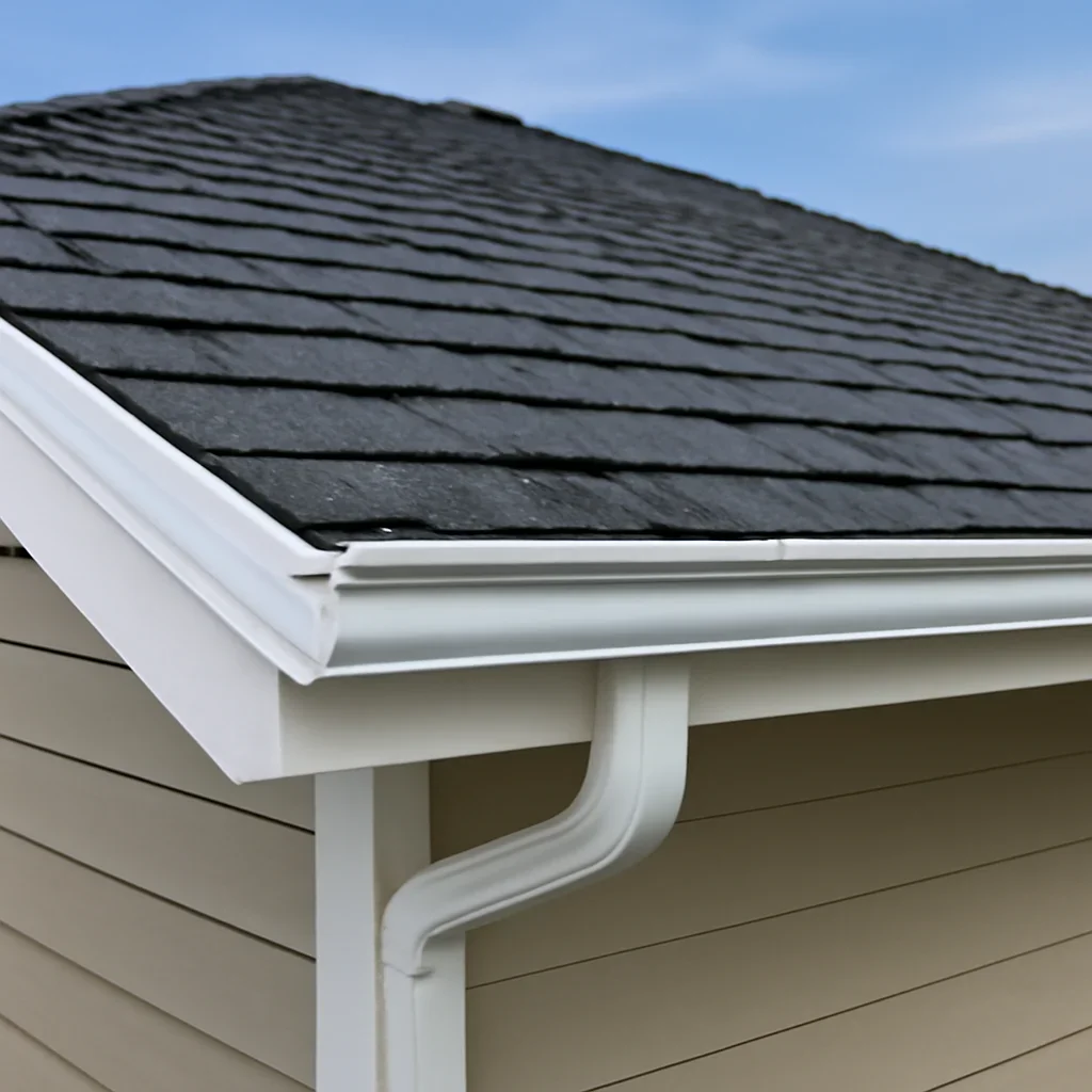 Completed roofing detail associated with gutter and fascia replacement in delta, b.c.