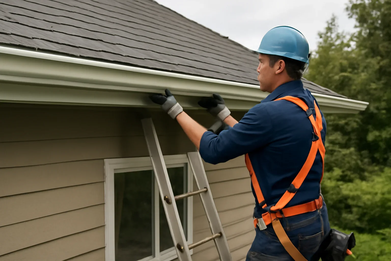 Professional roofing work related to gutter and fascia replacement
