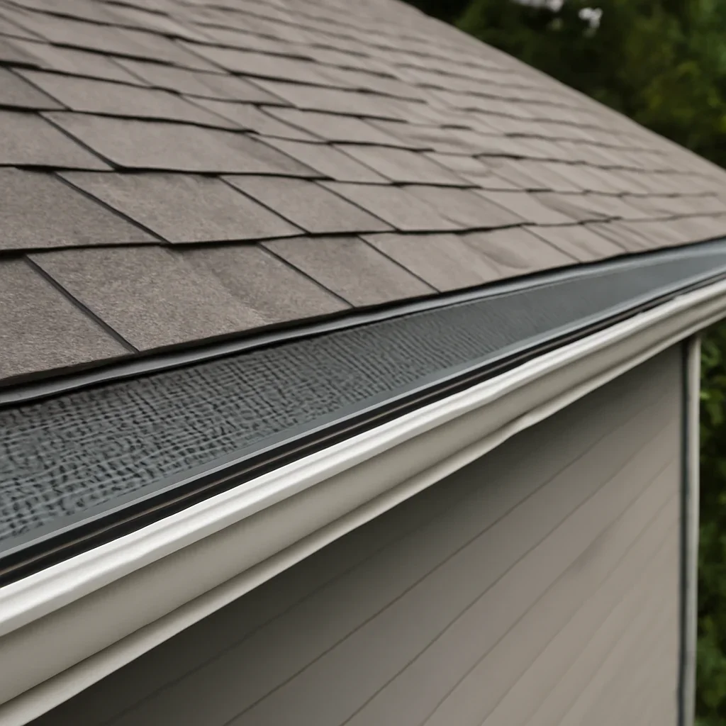 Completed roofing detail associated with gutter guards