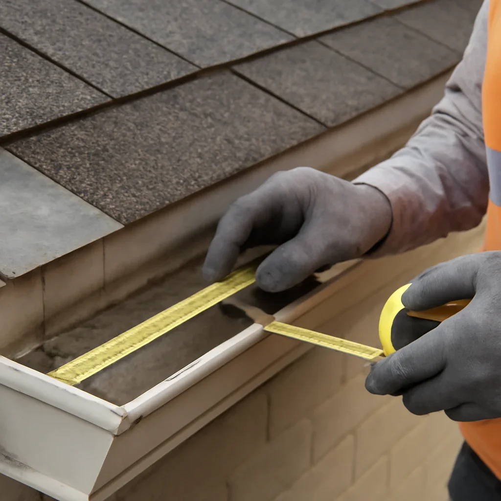 Close assessment of details connected to gutter installation