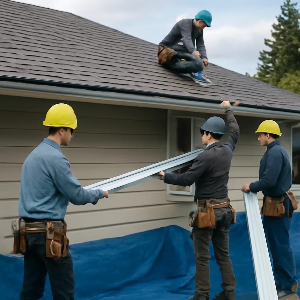 Organized work process for gutter installation