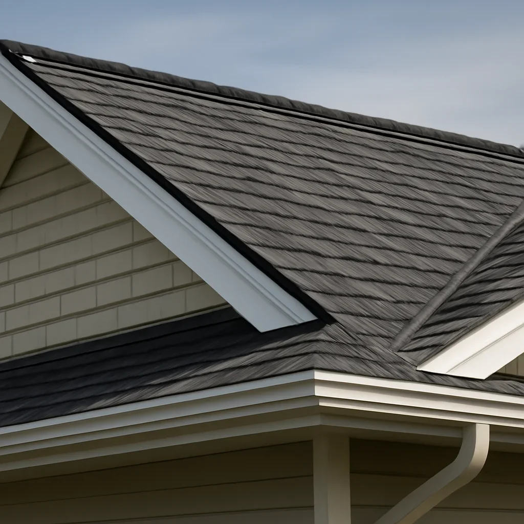 Completed roofing detail associated with how attic ventilation affects roof life