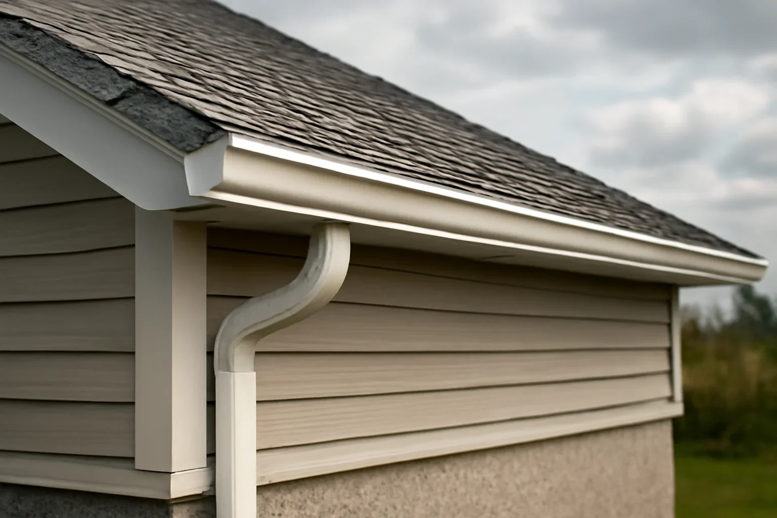 Roof detail supporting how gutters protect your roof, siding and foundation