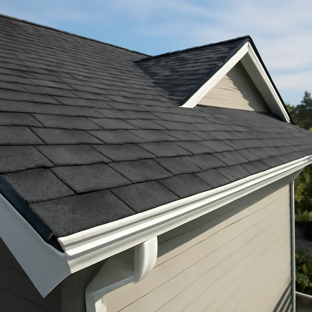 Completed roofing detail associated with how long does a roof replacement take?