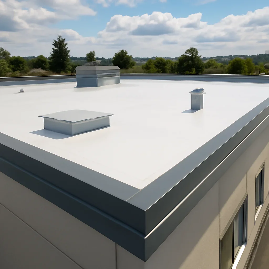 Completed roofing detail associated with how often should a commercial roof be inspected?