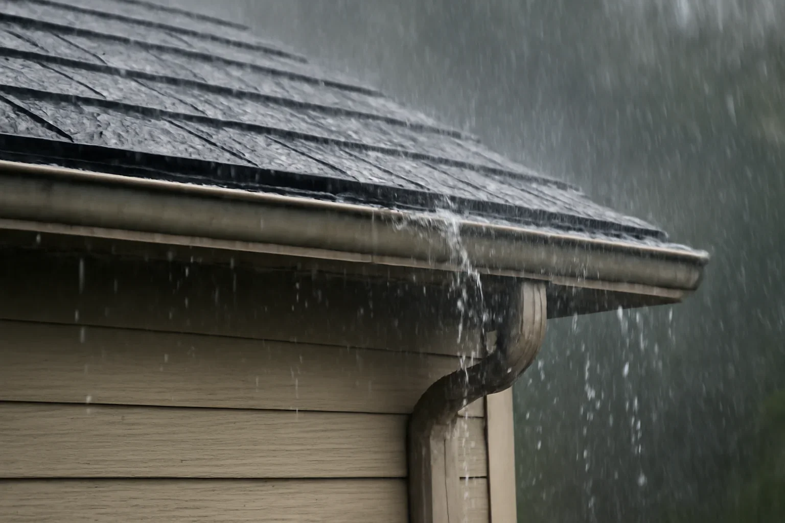 Roof detail supporting how roof drainage should be designed for heavy rain