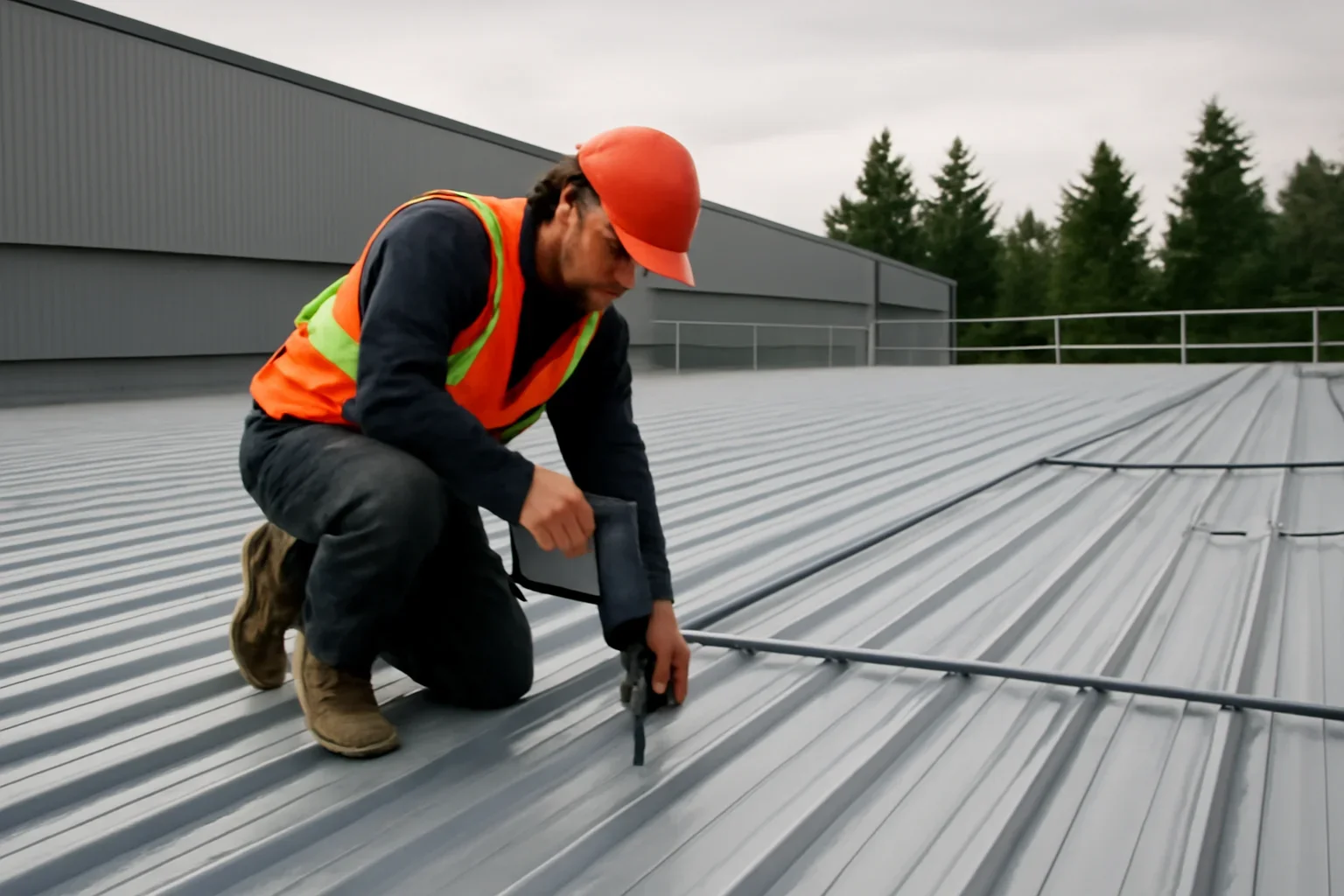 Professional roofing work related to industrial roofing