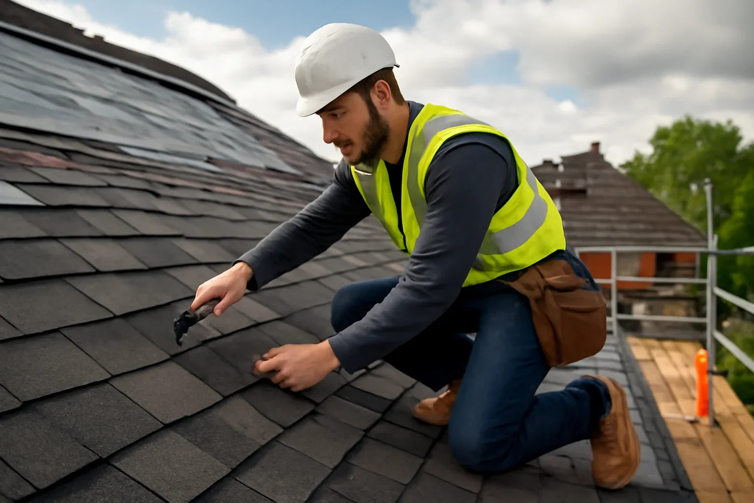 Professional roofing work related to insurance-related roof repairs