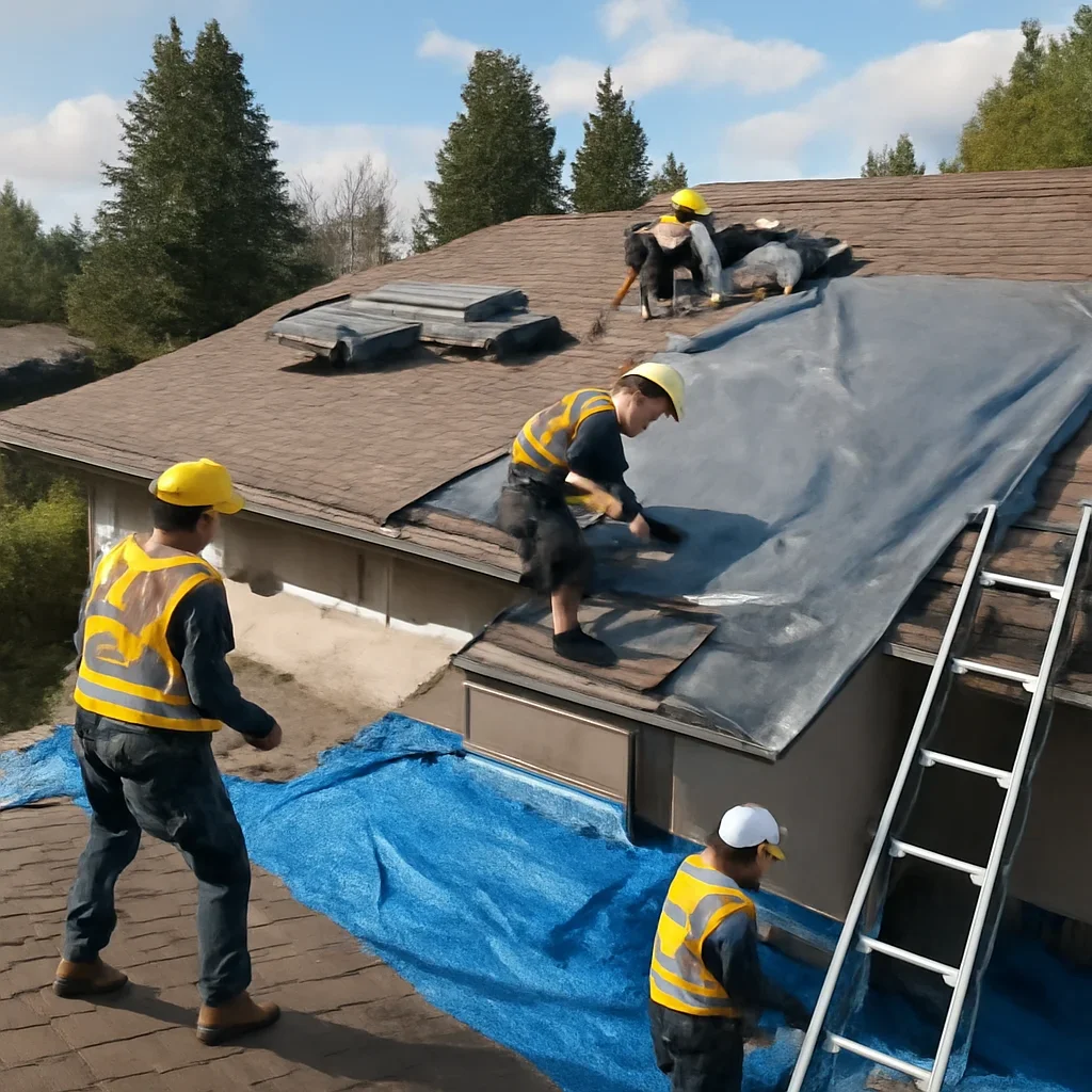 Organized work process for insurance-related roof repairs