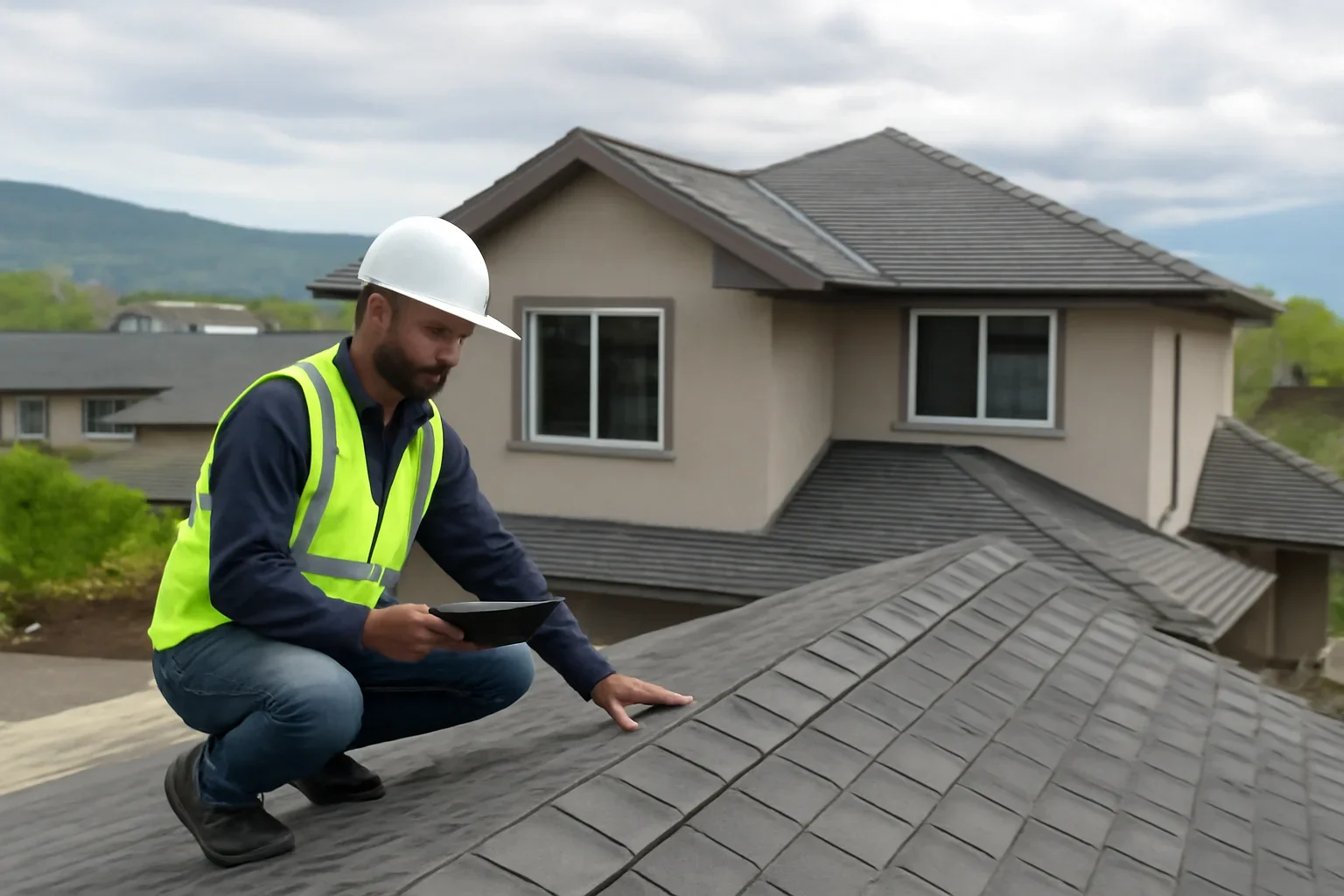 Roofing assessment at a Kelowna property