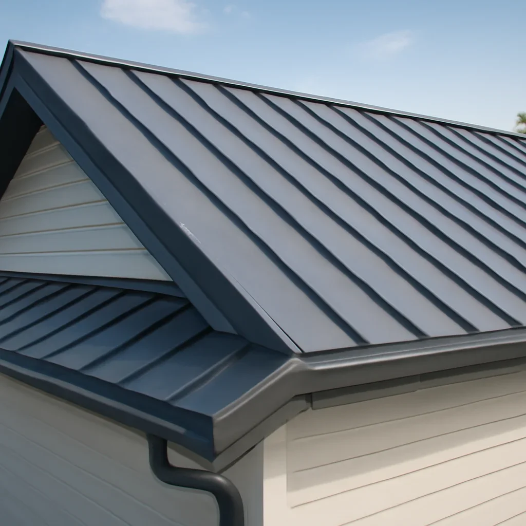 Completed roofing detail associated with metal roof installation in abbotsford, b.c.