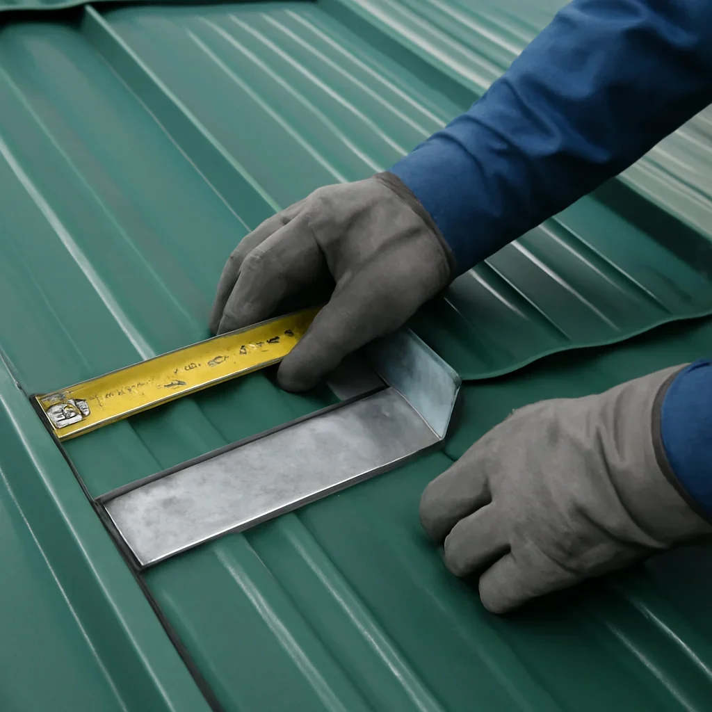Close assessment of details connected to metal-roof installation