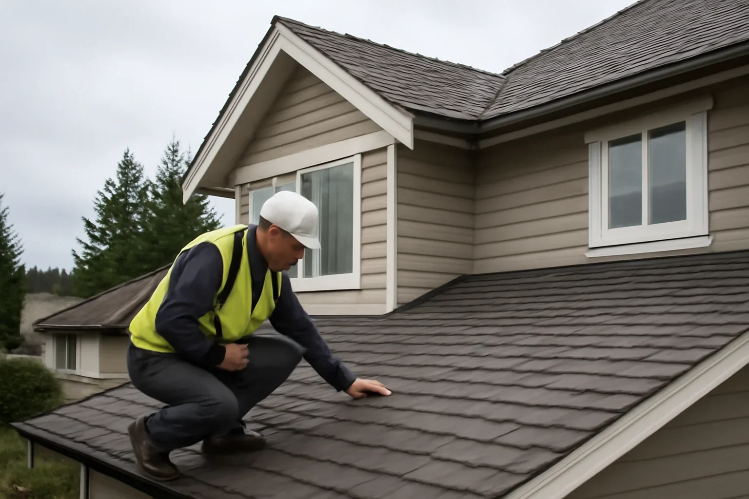 Roofing assessment at a Kelowna property