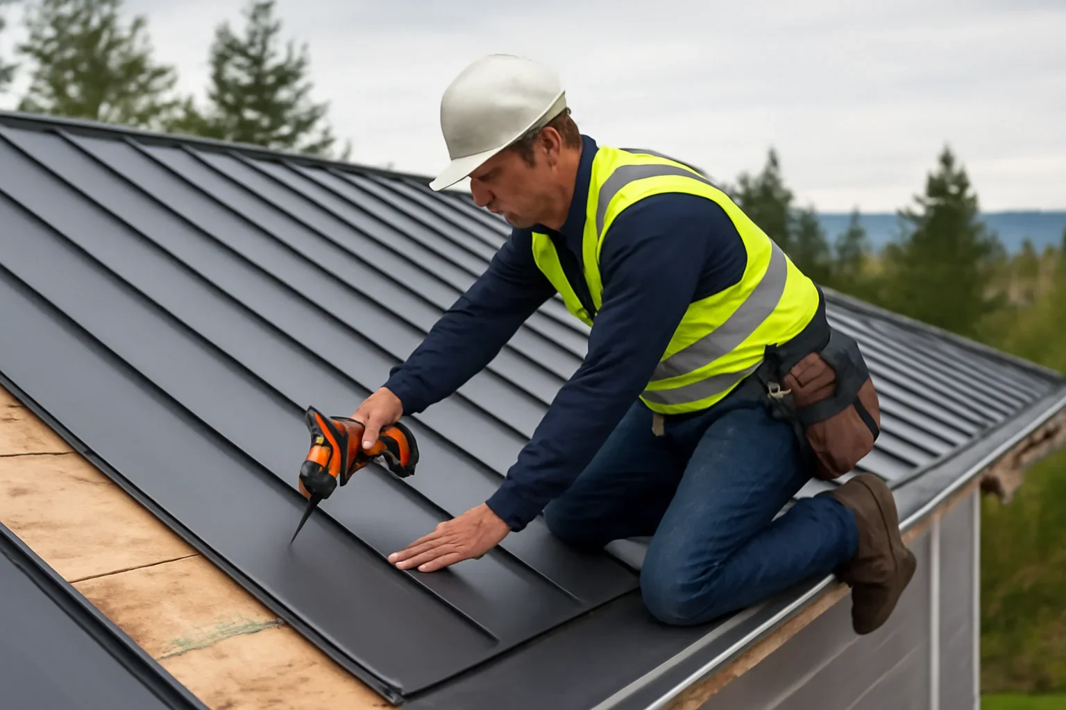 Professional roofing work related to metal roofing
