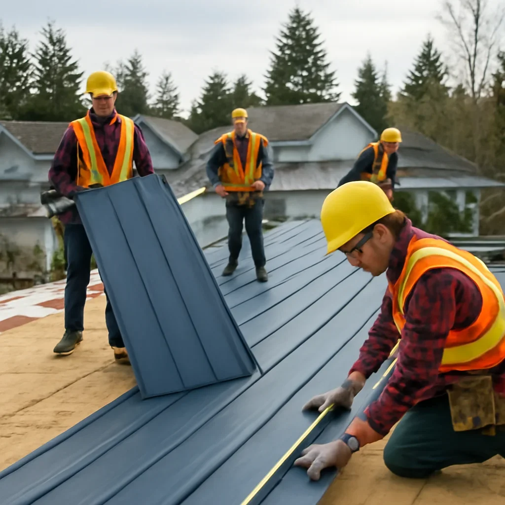 Organized work process for metal roofing in kelowna, b.c.