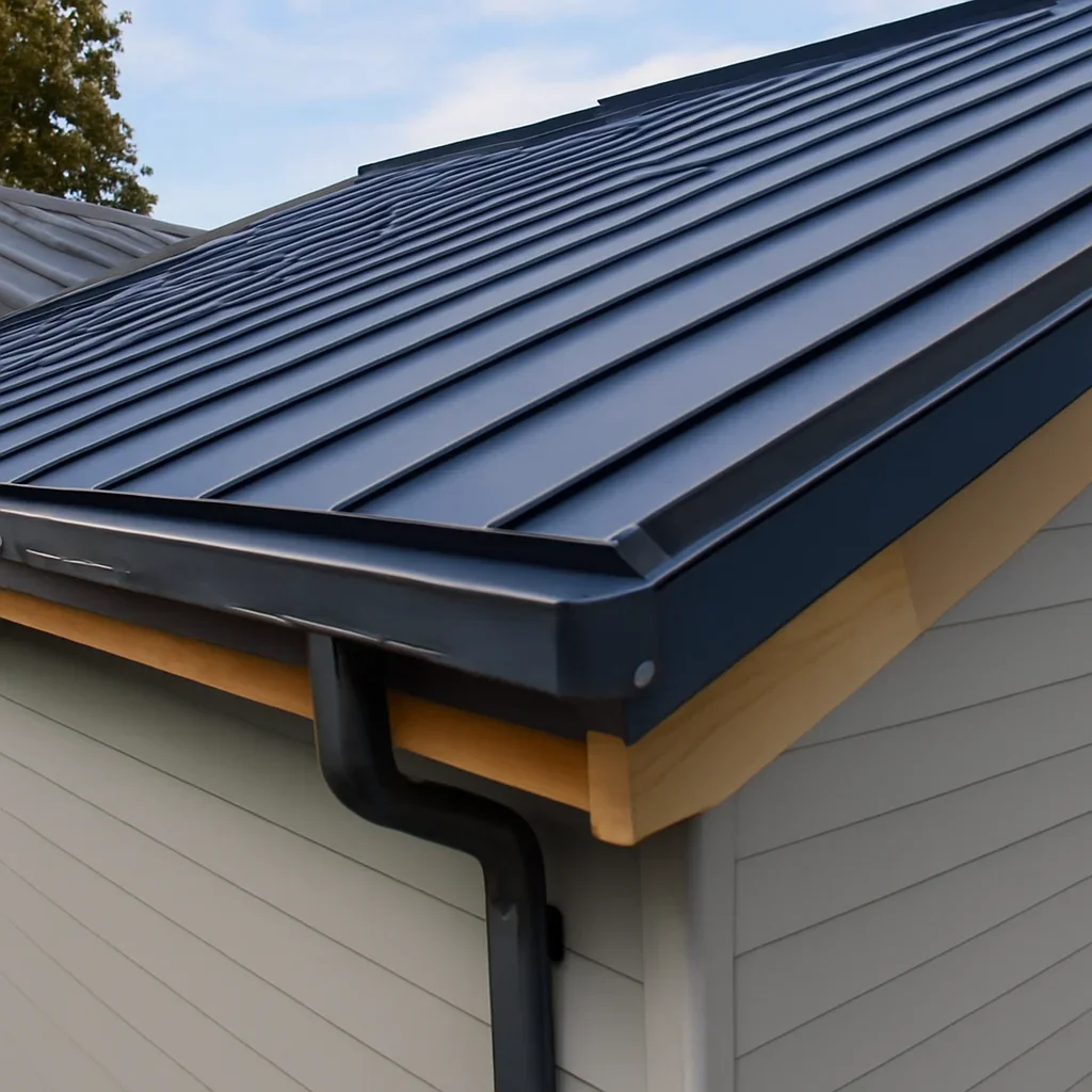 Completed roofing detail associated with metal roofing projects