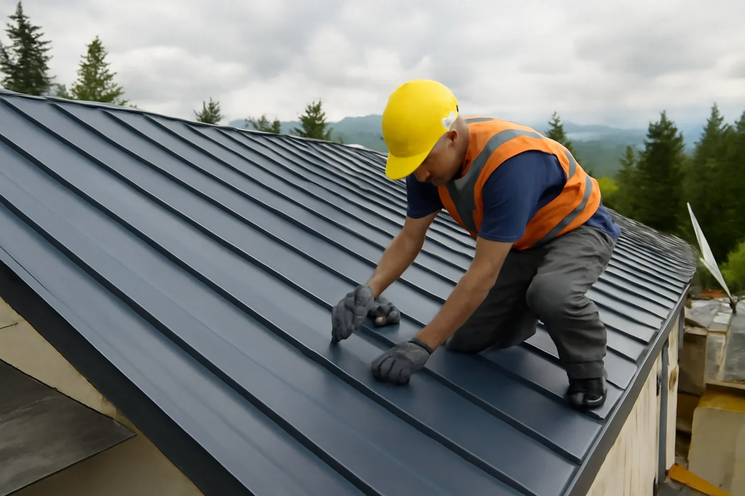 Professional roofing work related to metal roofing projects