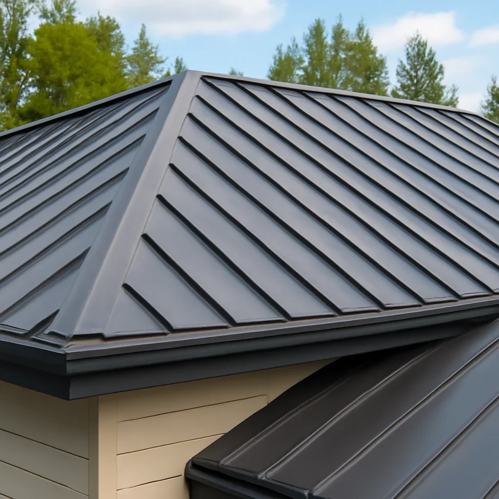 Completed roofing detail associated with metal roofing in kelowna, b.c.