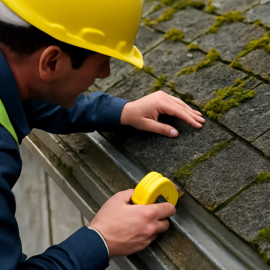 Close assessment of details connected to moss-damaged roof assessment