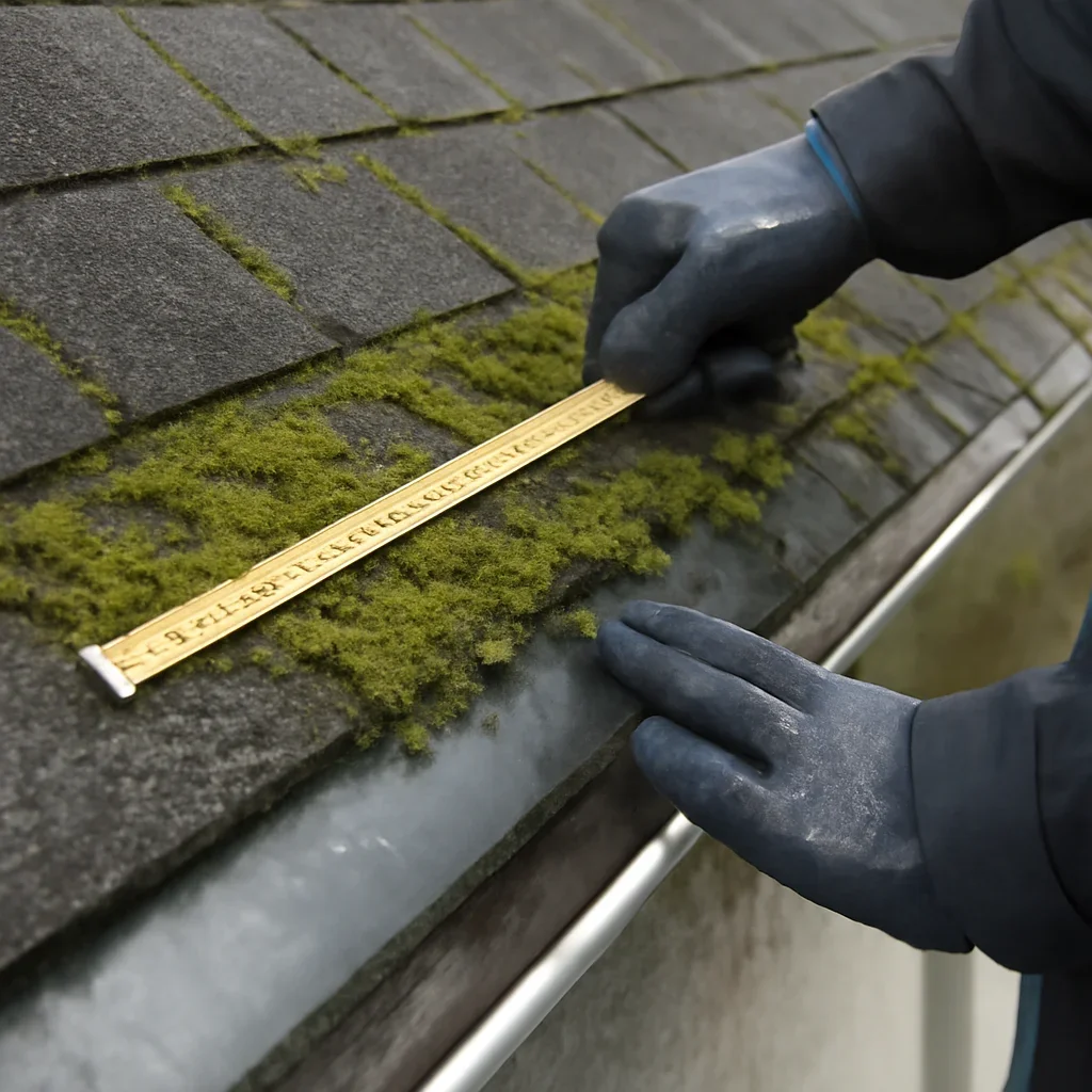 Close assessment of details connected to moss removal