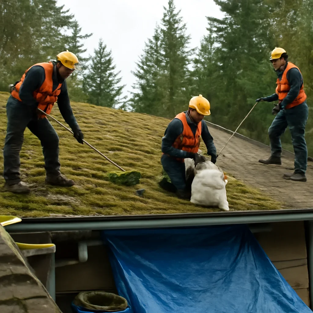 Organized work process for moss removal