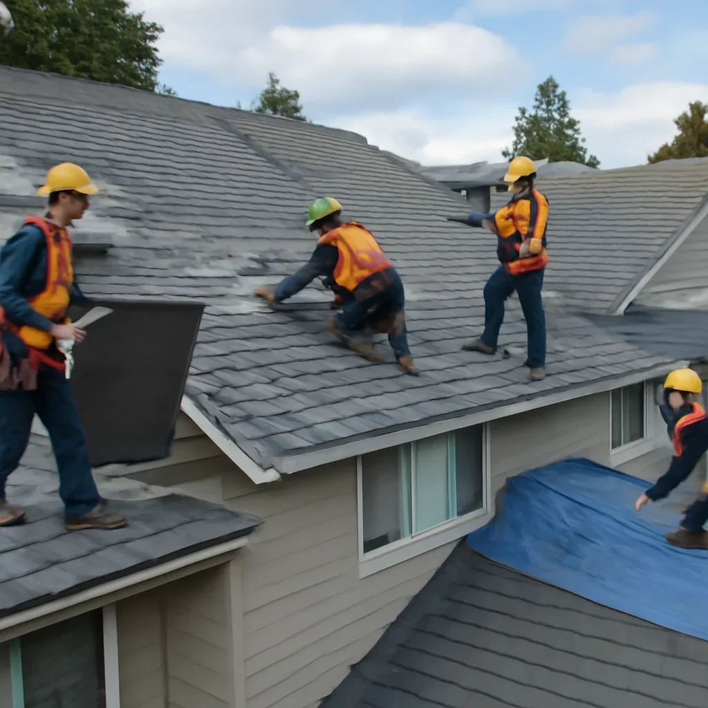 Organized work process for multi-family roofing