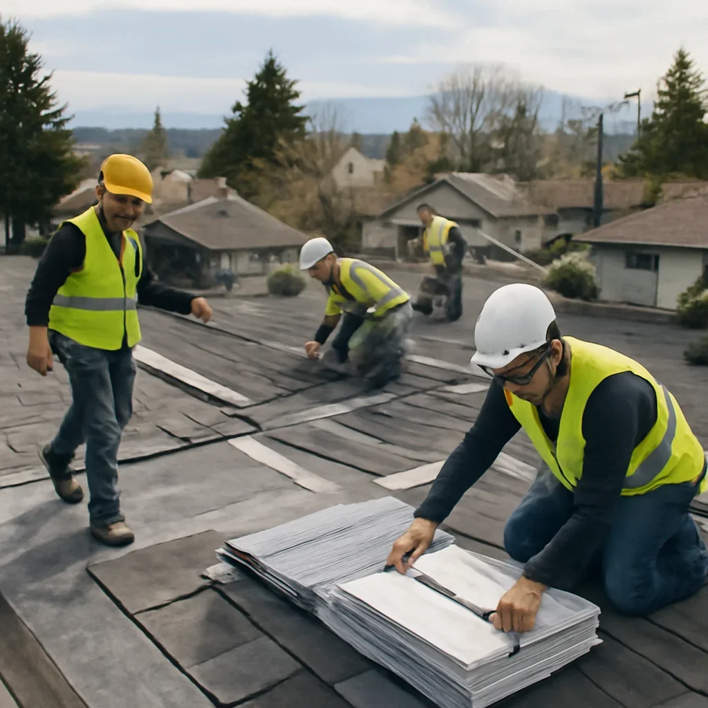 Organized work process for roofing company in new westminster, b.c.