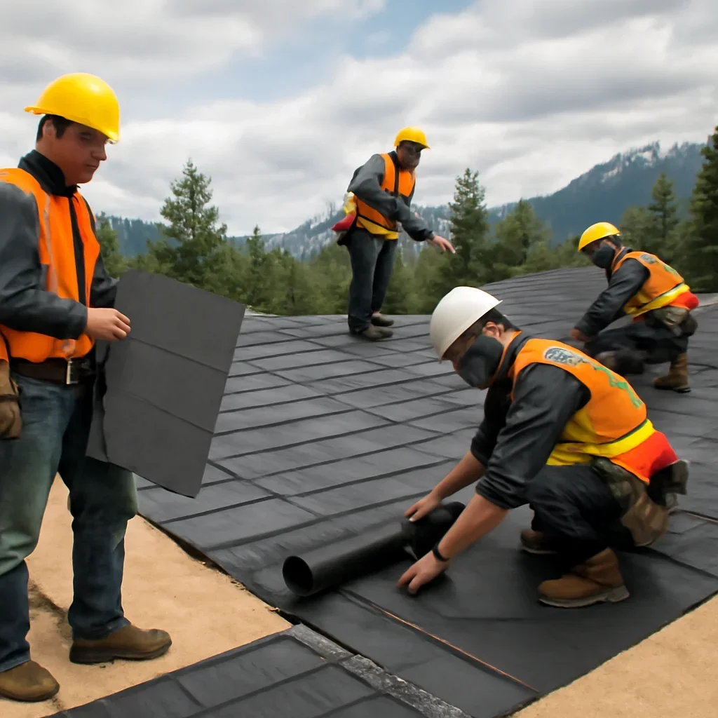 Organized work process for roofing in northern b.c.