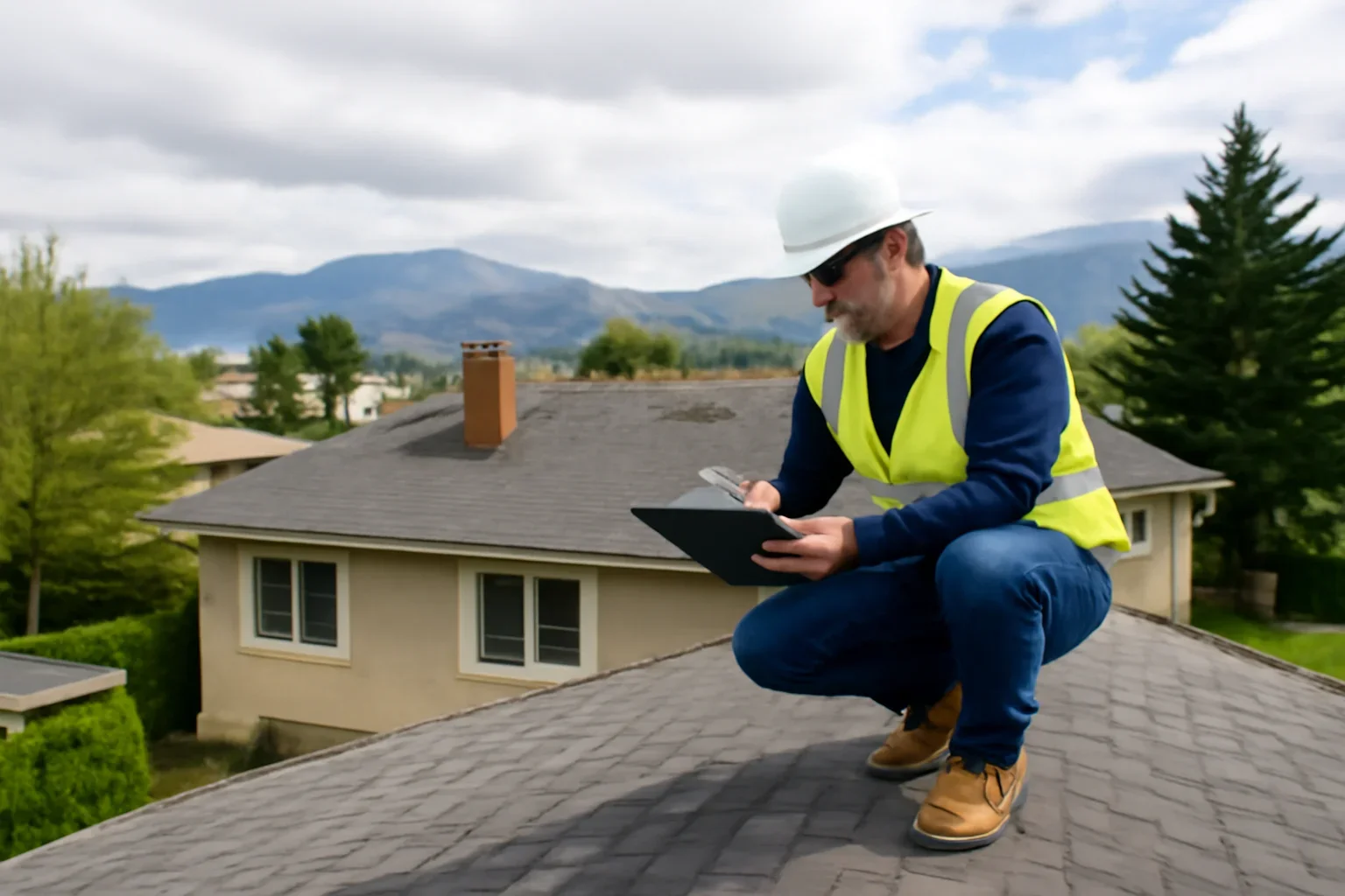 Roofing assessment at a Penticton property