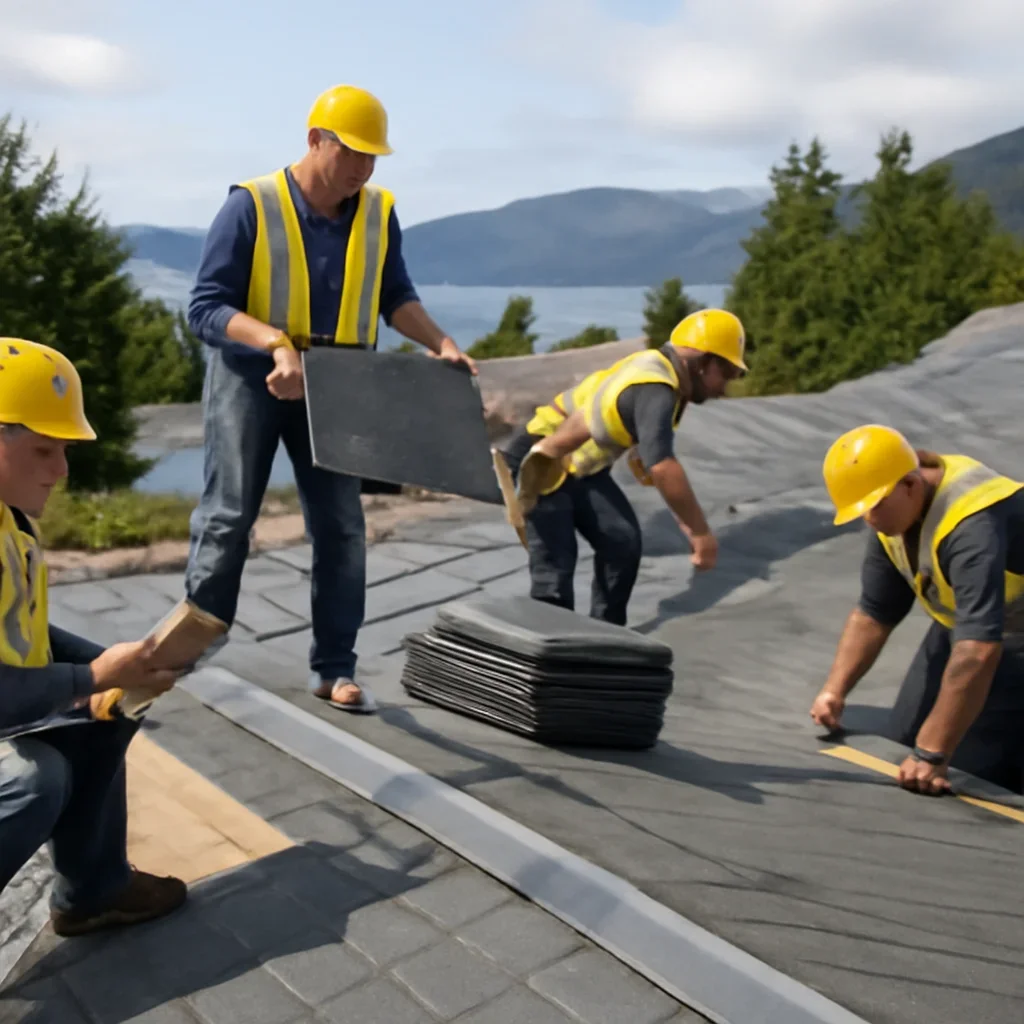 Organized work process for roofing company in prince rupert, b.c.