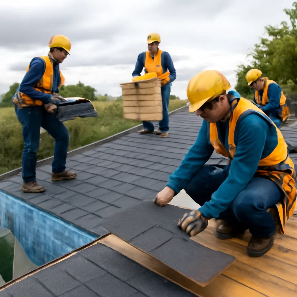 Organized work process for roofing for property managers
