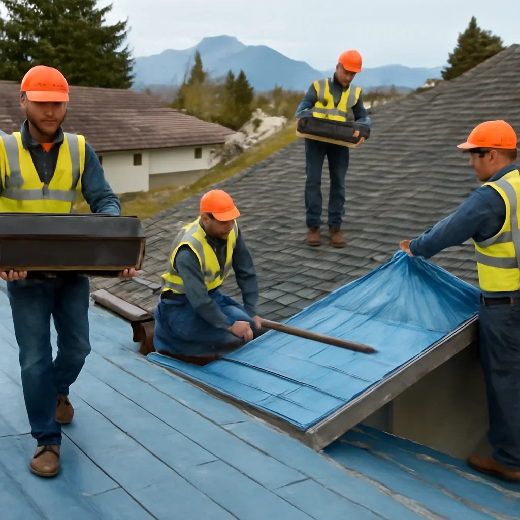 Organized work process for residential roofing