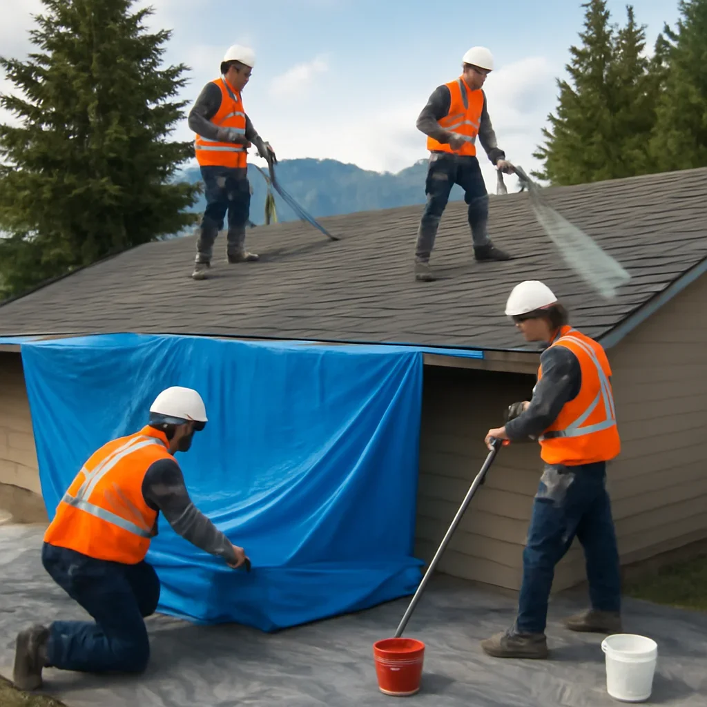 Organized work process for roof cleaning